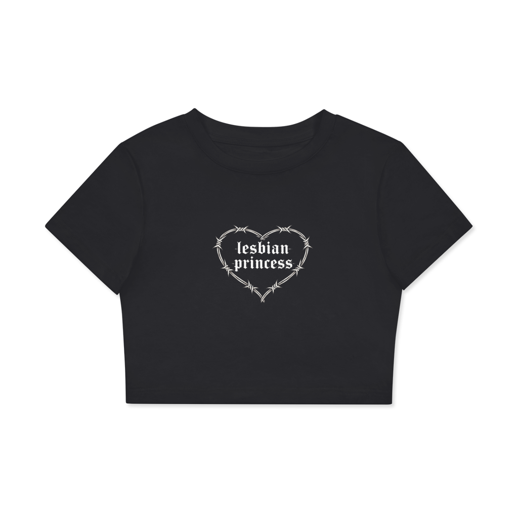 Lesbian Princess Fitted Crop Cotton T-Shirt