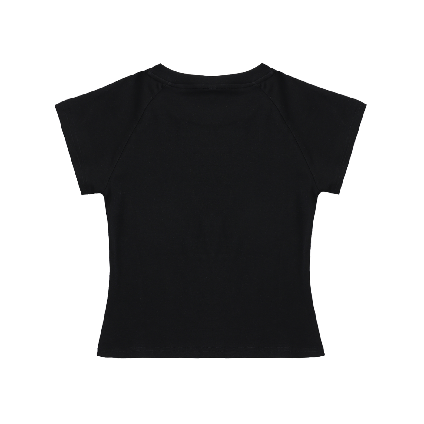 Cunt Solid Color Raglan Sleeve Crop Top