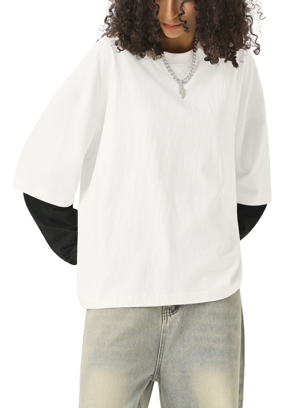 Lesbian Princess Layered Contrast Sleeve Cotton T-Shirt