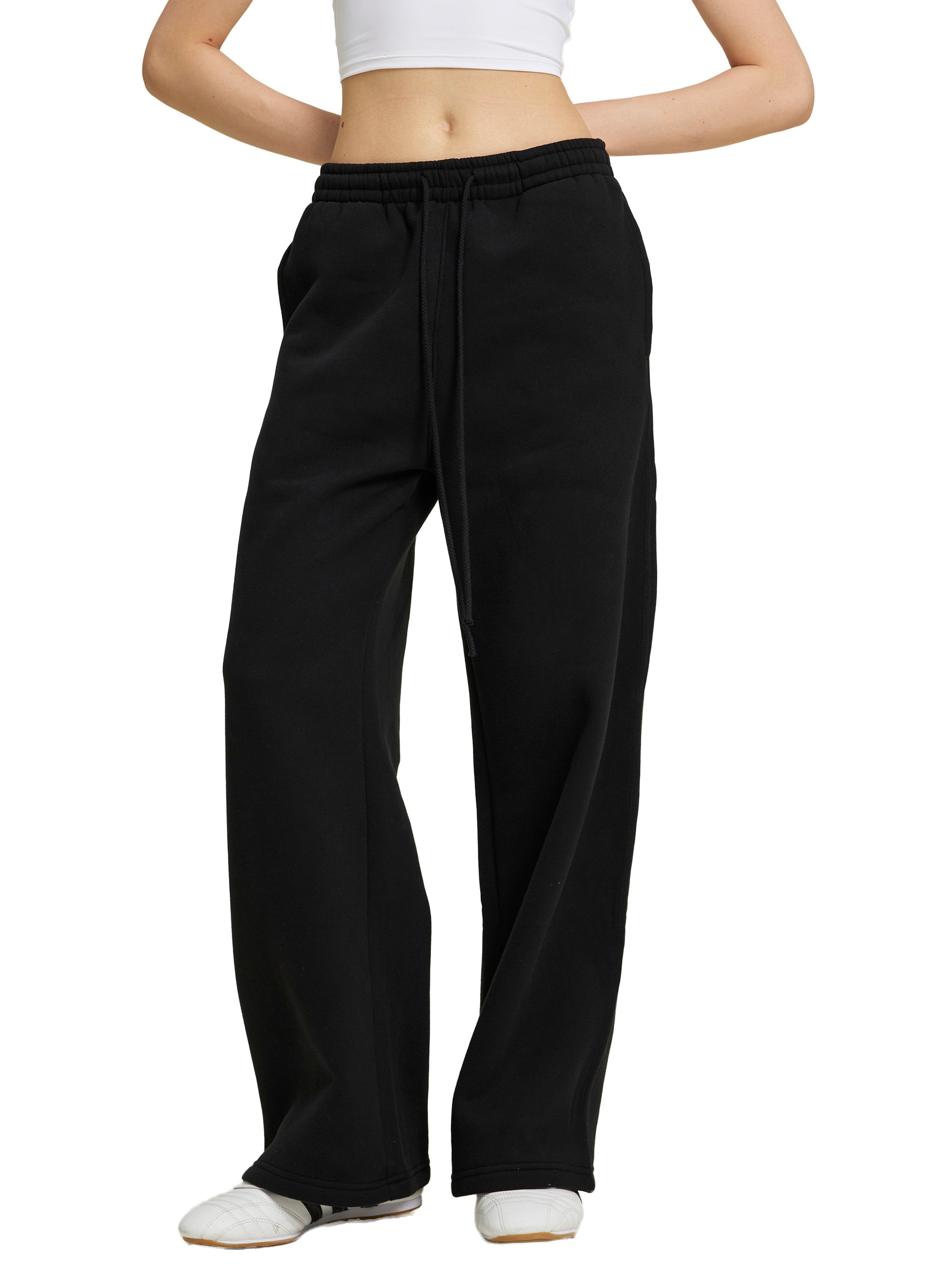 Double Venus Fleece Drawstring Straight-Leg Sweatpants